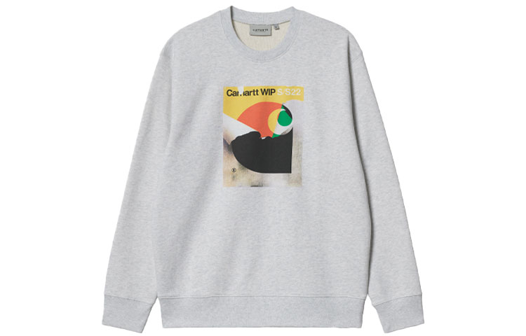 Carhartt WIP SS22 Ash Heather Logo Graphic Crewneck Sweatshirt Grey () I030131-482-XX