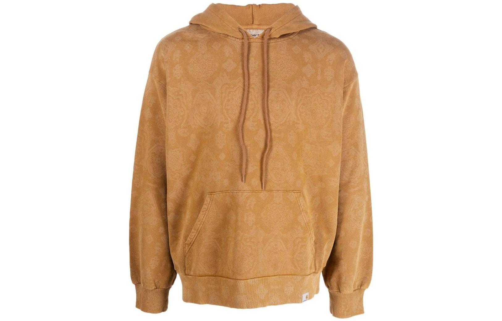 Carhartt WIP SS22 Baroque Logo Print Pullover Hoodie Brown Long Sleeve I030623-0Y7-XX