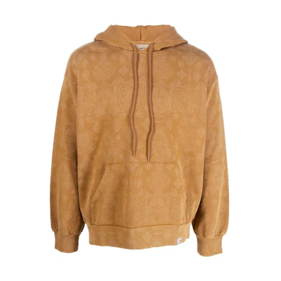 Carhartt WIP SS22 Baroque Logo Print Pullover Hoodie Brown Long Sleeve I030623-0Y7-XX