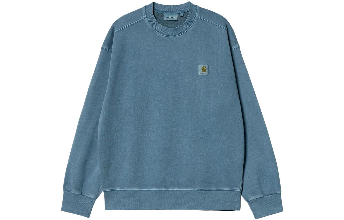 Carhartt WIP SS22 Blue Crewneck Logo Sweatshirt Mens Long Sleeve I029957-0NW-XX