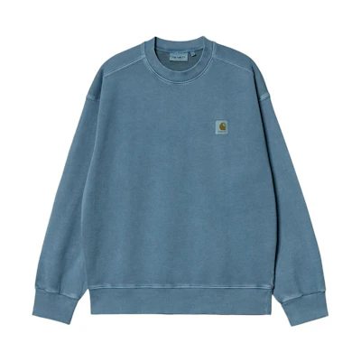 Carhartt WIP SS22 Blue Crewneck Logo Sweatshirt Mens Long Sleeve I029957-0NW-XX