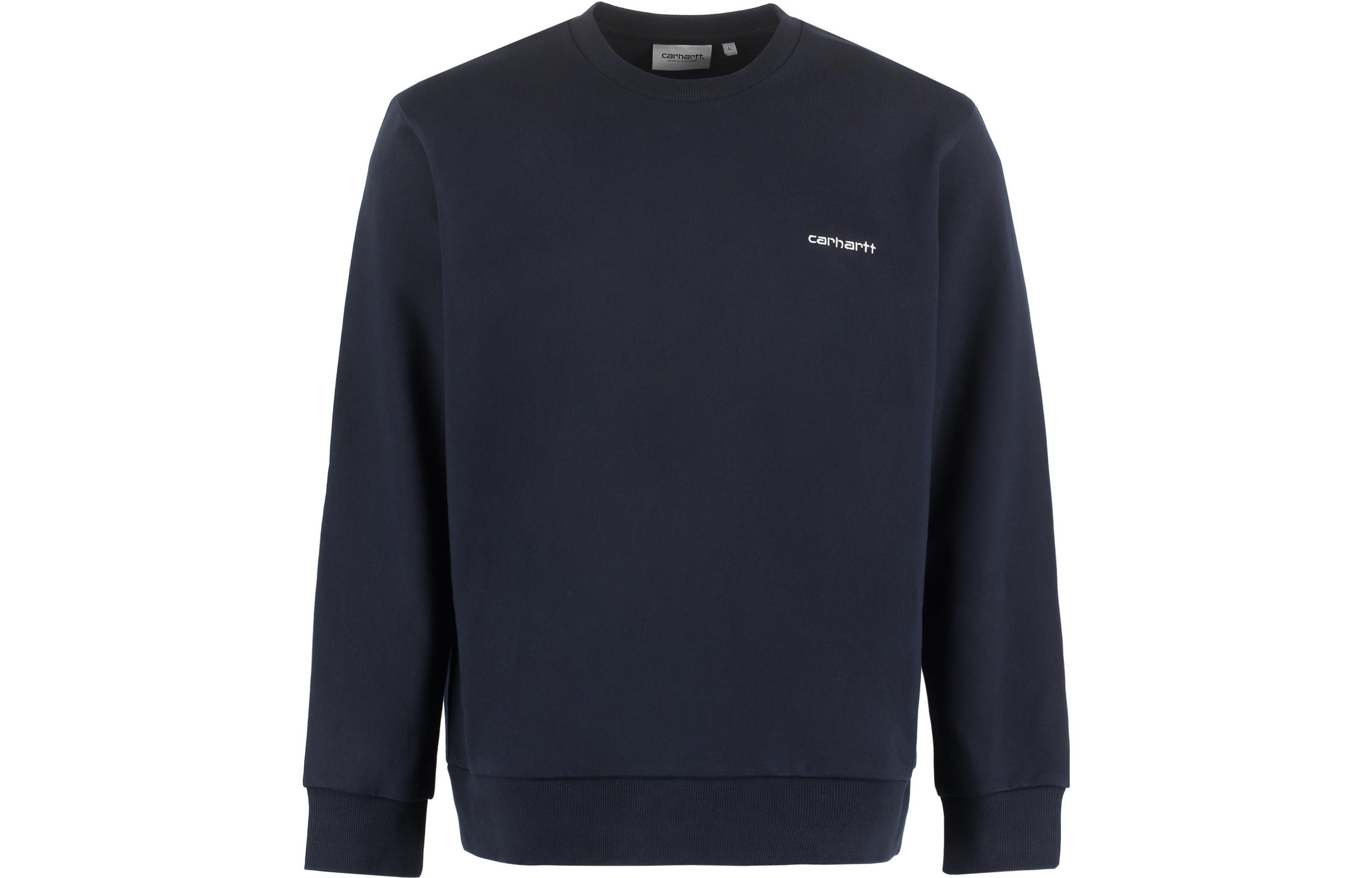 Carhartt WIP SS22 Blue Crewneck Sweatshirt with Logo Embroidery - I024678-00B-XX