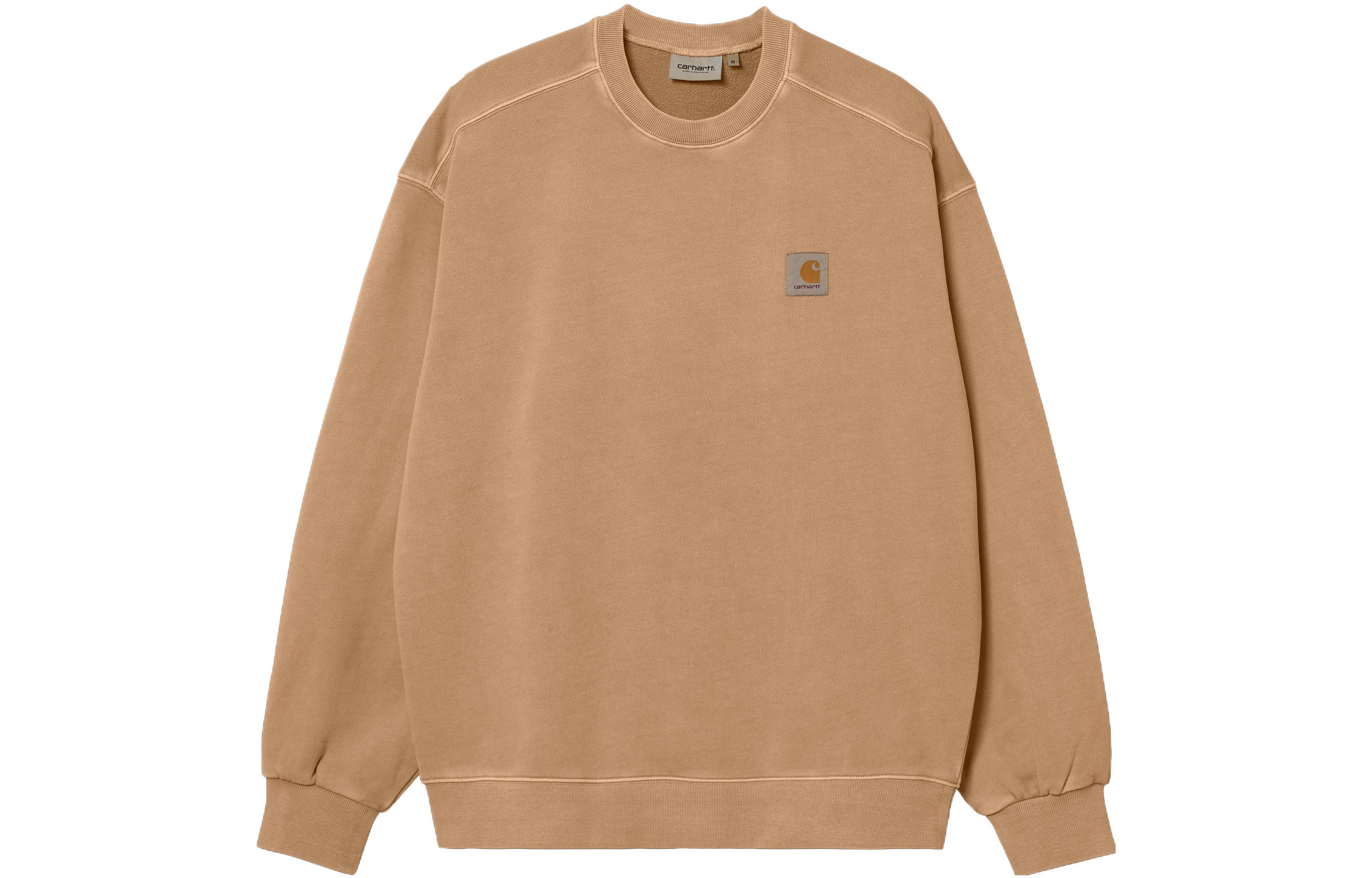 Carhartt WIP SS22 Brown Crewneck Sweatshirt with Chest Logo Mens Long Sleeve I029957-07E-XX
