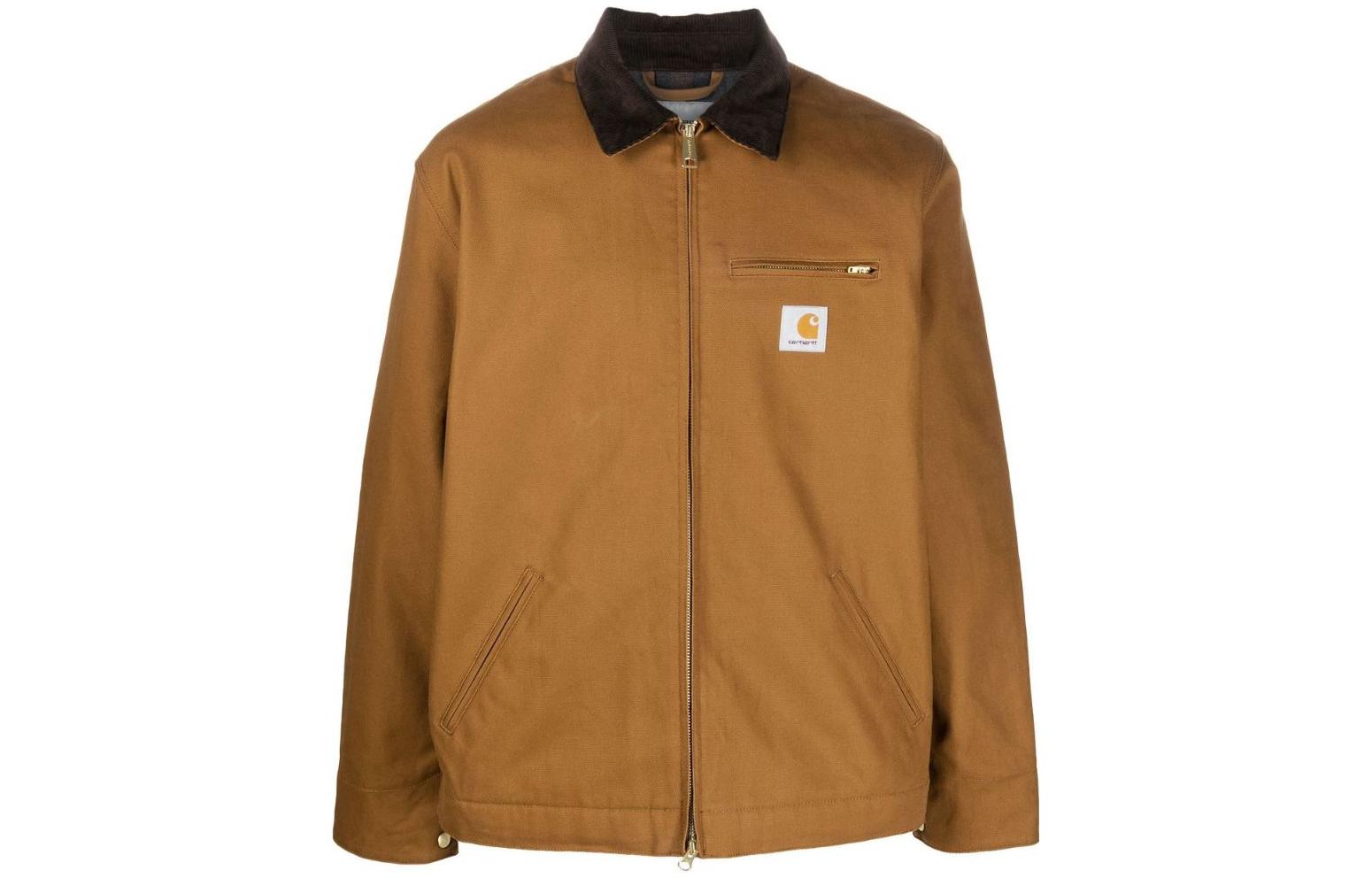 Carhartt WIP SS22 Brown Label Regular Collar Zip Jacket Mens Brown I028424BROWN/TOBACCO