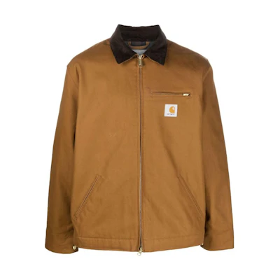 Carhartt WIP SS22 Brown Label Regular Collar Zip Jacket Mens Brown I028424BROWN/TOBACCO
