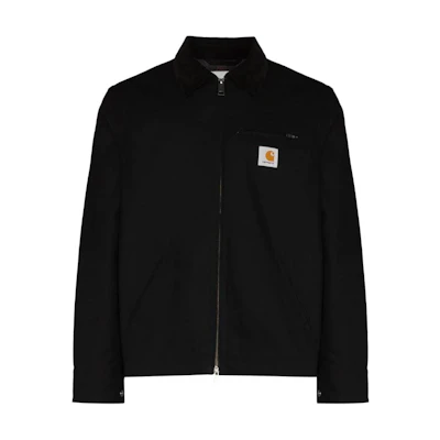 Carhartt WIP SS22 Detroit Jacket Black Corduroy Collar Casual Outerwear I02842400E01