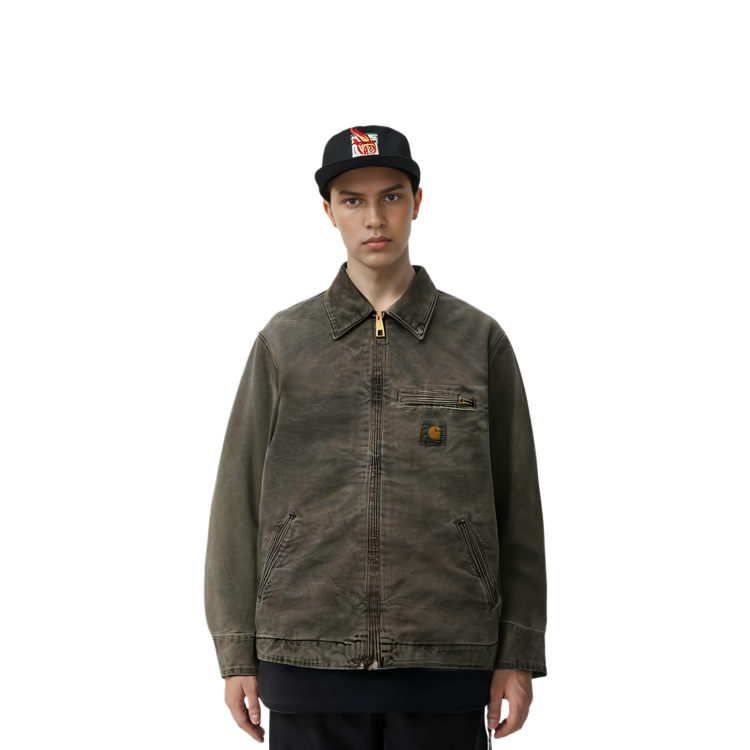 Shop Carhartt WIP SS22 Detroit Jacket Gray -  Retro Workwear Bomber Style Jacket I026467-00E-FH