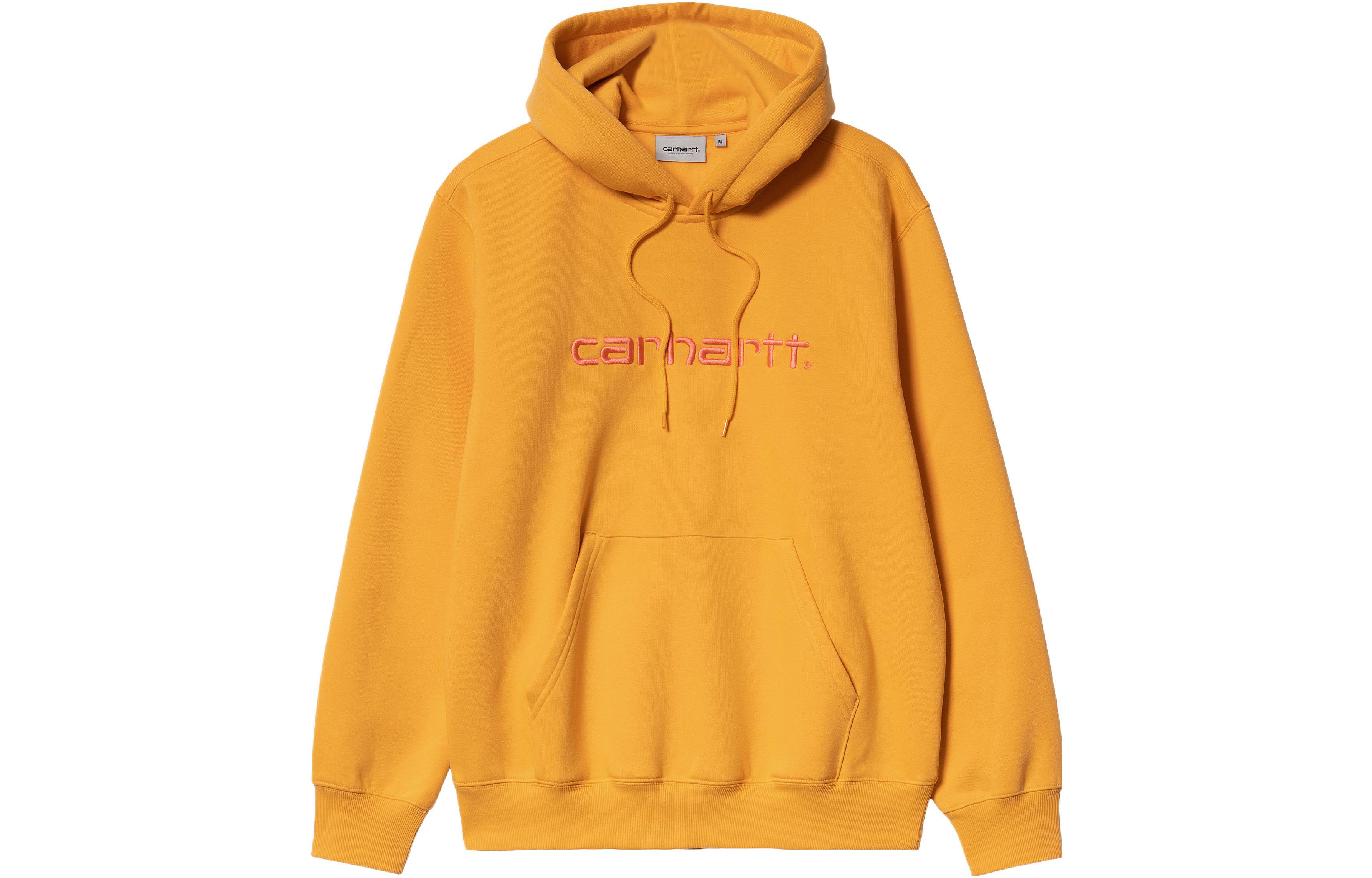 Carhartt WIP SS22 Embroidered Logo Hooded Sweatshirt Yellow Men’s I030230-0RK-XX