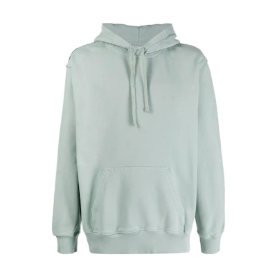 Carhartt WIP SS22 Green Embroidered Logo Hoodie with Kangaroo Pocket I0306370WBFQ