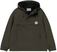 Carhartt WIP SS22 Green Half-Zip Hooded Jacket I027782-63-XX Carhartt WIP SS22 Green Half-Zip Hooded Jacket I027782-63-XX