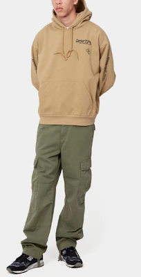 Carhartt WIP SS22 HD Scramble Sweat Logo Hoodie Khaki. I029952-0IA-XX Details for Carhartt WIP SS22 HD Scramble Sweat Logo Hoodie Khaki. I029952-0IA-XX