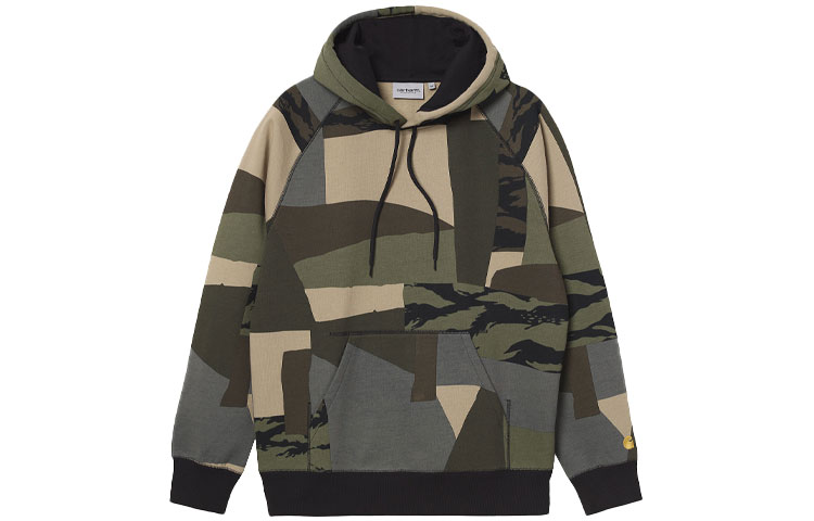 Order Carhartt WIP SS22 Hooded Chase Pullover Sweatshirt Hijau Army Colorblock I026384-0O7-XX