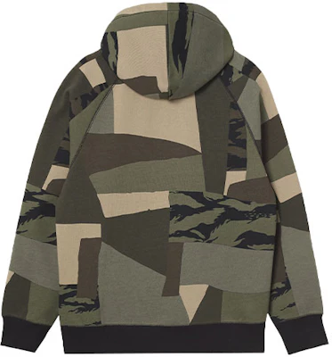 Carhartt WIP SS22 Hooded Chase Pullover Sweatshirt Hijau Army Colorblock I026384-0O7-XX Lookbook Carhartt WIP SS22 Hooded Chase Pullover Sweatshirt Hijau Army Colorblock I026384-0O7-XX