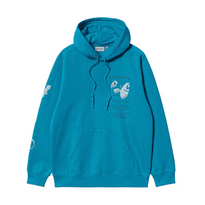 Carhartt WIP SS22 Hooded Living Sweatshirt Apnea Blue Men’s Letter Graphic Hoodie I030090-PN-XX