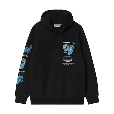Carhartt WIP SS22 Hooded Living Sweatshirt Black Geometric Print Hoodie I030090-89-XX