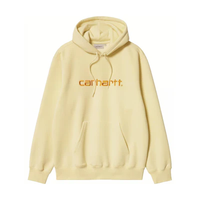 Carhartt WIP SS22 Hooded Sweatshirt Embroidered Logo Beige Hoodie I030230-0R4-XX