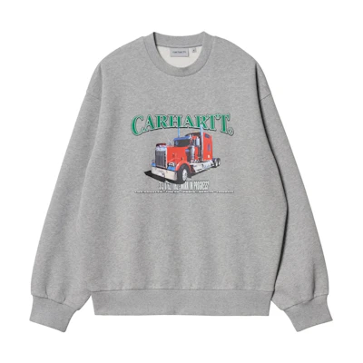 Carhartt WIP SS22 Letter Logo Car Print Crewneck Sweatshirt Grey () I030143-V6-XX