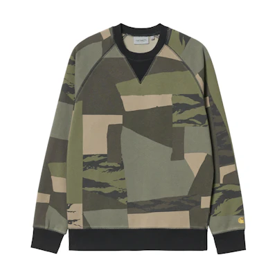 Carhartt WIP SS22 Logo Camo Crewneck Sweatshirt Unisex Multicolor I026383-0O7-XX