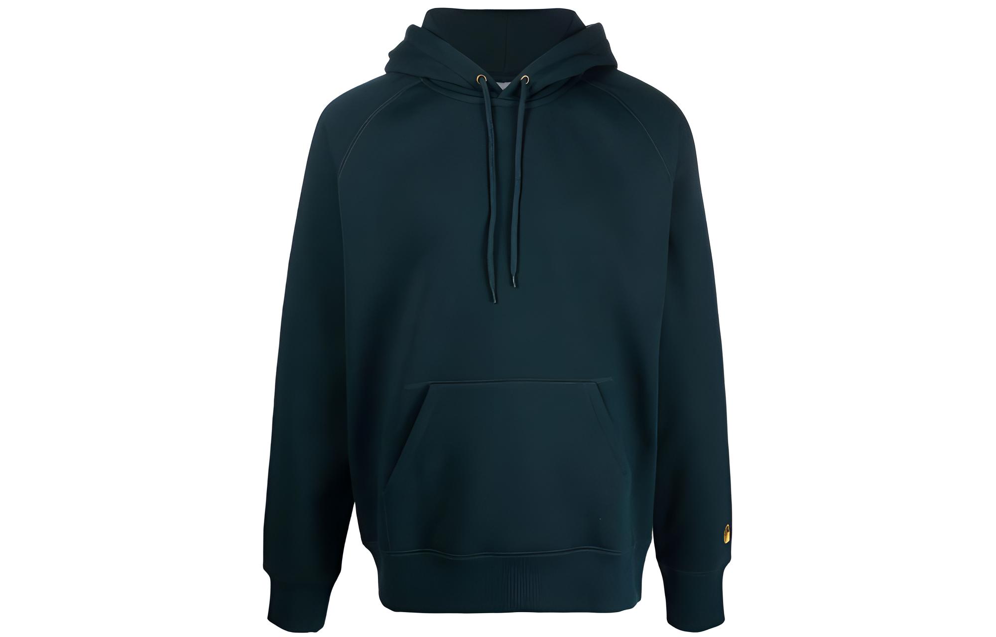 Carhartt WIP SS22 Logo Drawstring Hoodie Green () I026384Frasier/gold