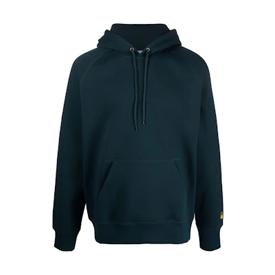 Carhartt WIP SS22 Logo Drawstring Hoodie Green () I026384Frasier/gold