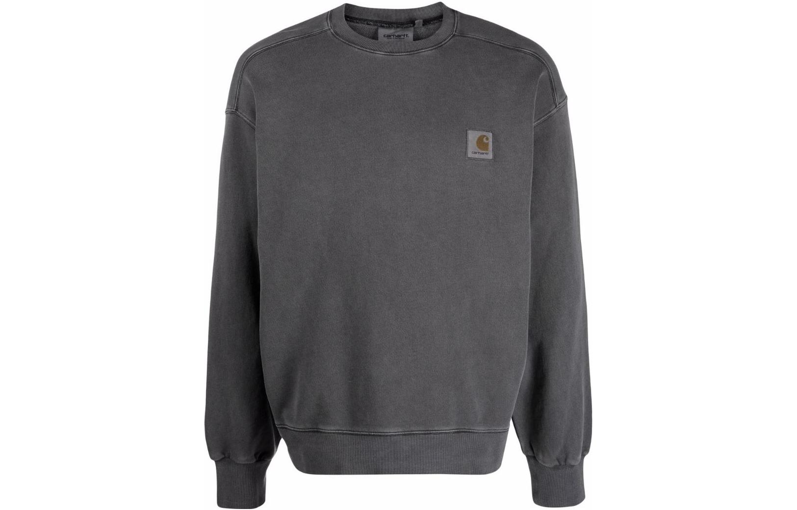Carhartt WIP SS22 Logo Patch Crewneck Long Sleeve Sweatshirt Grey I02995789XX03