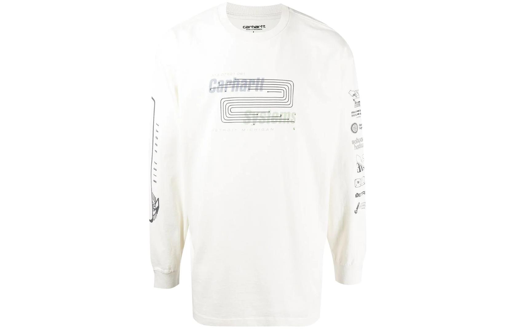 Carhartt WIP SS22 Logo Print Long Sleeve Sweatshirt White I029624IVORY