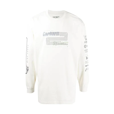 Carhartt WIP SS22 Logo Print Long Sleeve Sweatshirt White I029624IVORY