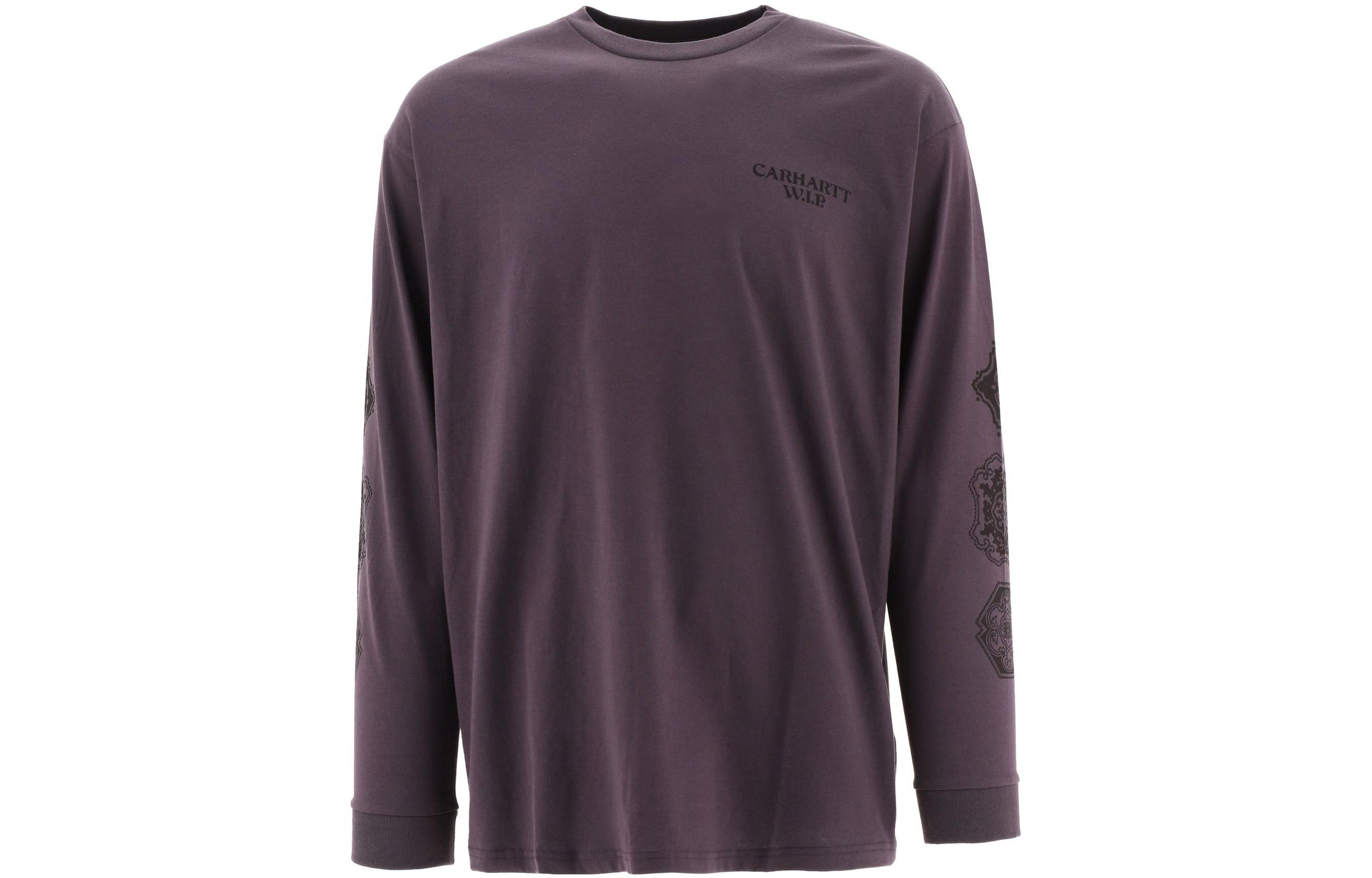 Carhartt WIP SS22 Logo Print Purple Crewneck Sweatshirt Long Sleeve I0306660Z2XX