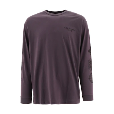 Carhartt WIP SS22 Logo Print Purple Crewneck Sweatshirt Long Sleeve I0306660Z2XX