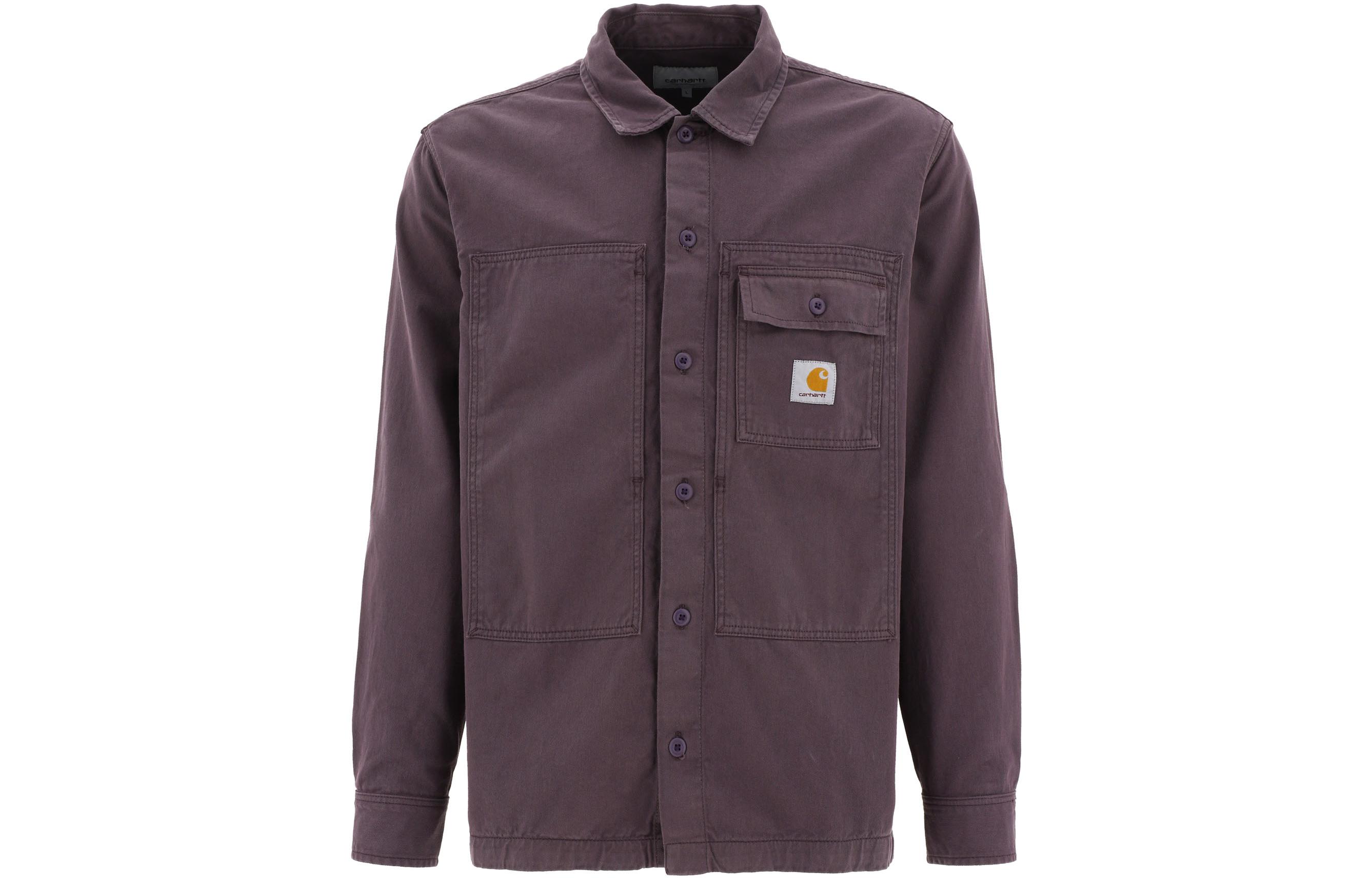 Carhartt WIP SS22 Logo Solid Color Button-Up Jacket Purple () I030765-0W7-GD