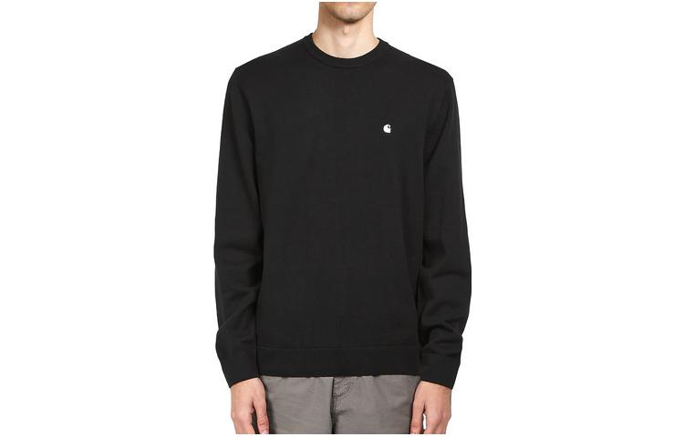 Carhartt WIP SS22 Madison Black Crewneck Logo Print Sweater I030033-K02-XX