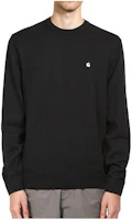 Carhartt WIP SS22 Madison Black Crewneck Logo Print Sweater I030033-K02-XX Carhartt WIP SS22 Madison Black Crewneck Logo Print Sweater I030033-K02-XX