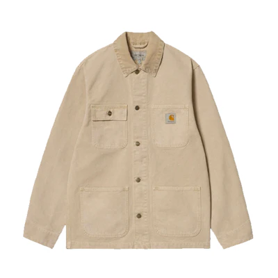Carhartt WIP SS22 Michigan Jacket Retro Khaki Workwear Logo Outerwear. I026480-0ME-FH