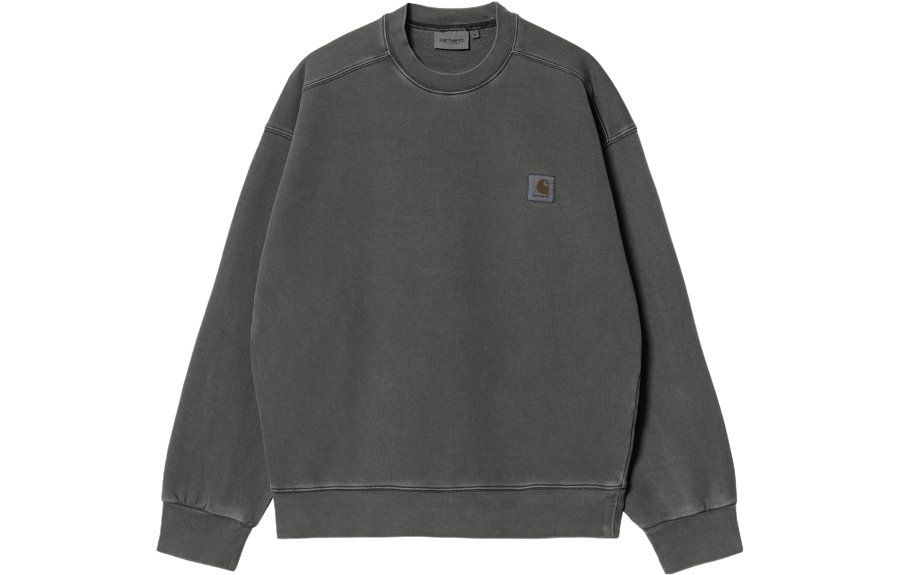 Carhartt WIP SS22 Nelson Logo Crewneck Sweatshirt Washed Gray Long Sleeve I029957-89-XX