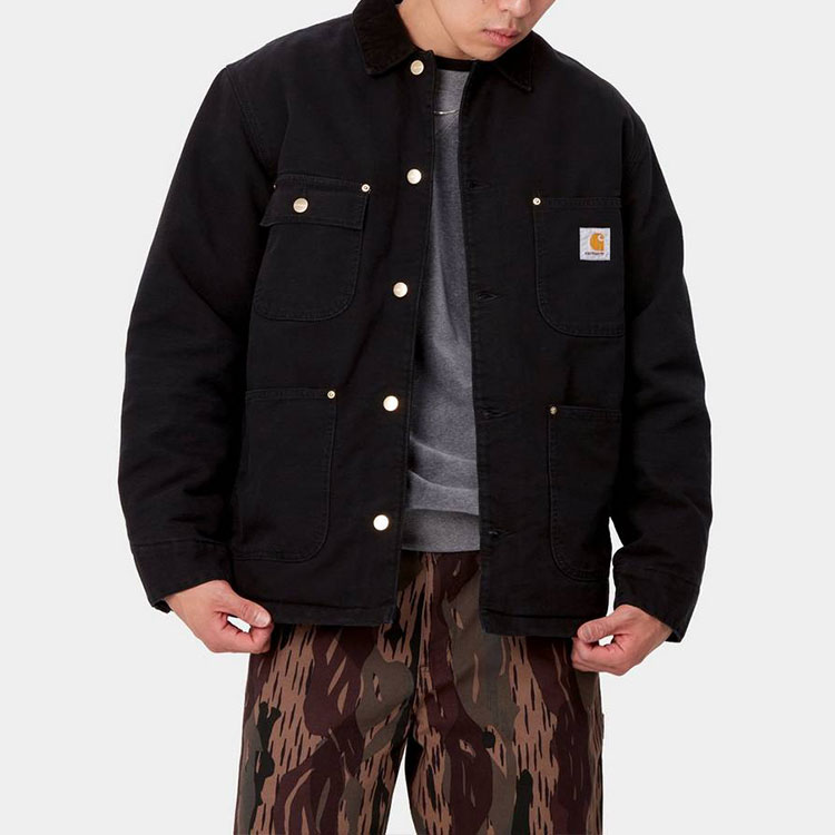 Shop Carhartt WIP SS22 OG Chore Coat Hitam - Jaket Vintage Michigan. I027357-00E-3K