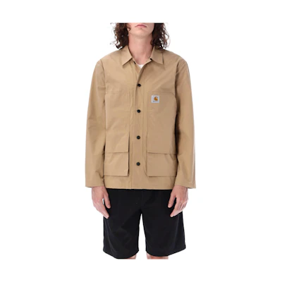 Carhartt WIP SS22 Plain Logo Patch Button-Up Jacket Menswear Light Brown I030018NNOXX
