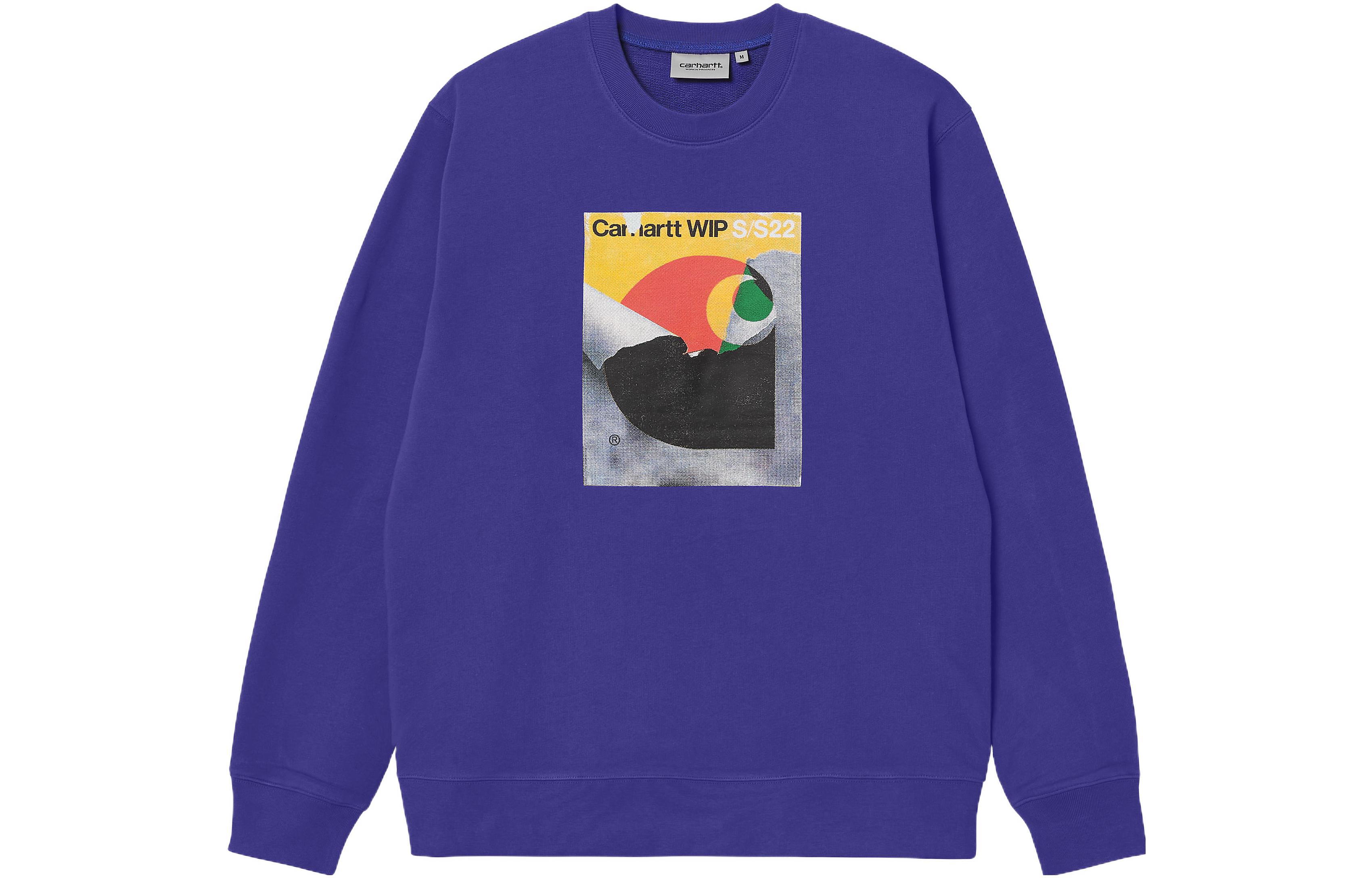 Carhartt WIP SS22 Purple Book Cover Print Loose Fit Pullover Sweatshirt Men I030131-0NR-XX