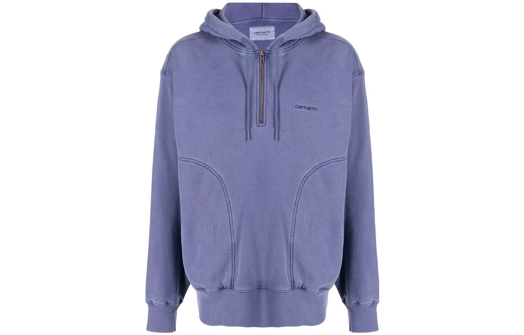 Carhartt WIP SS22 Purple Loose Fit Sweatshirt with Chest Logo Embroidery Mens A212030PURPLE