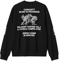 Carhartt WIP SS22 Relevant Parties Vol.2 Logo Sweatshirt Black I030595-0D2-XX Carhartt WIP SS22 Relevant Parties Vol.2 Logo Sweatshirt Black I030595-0D2-XX