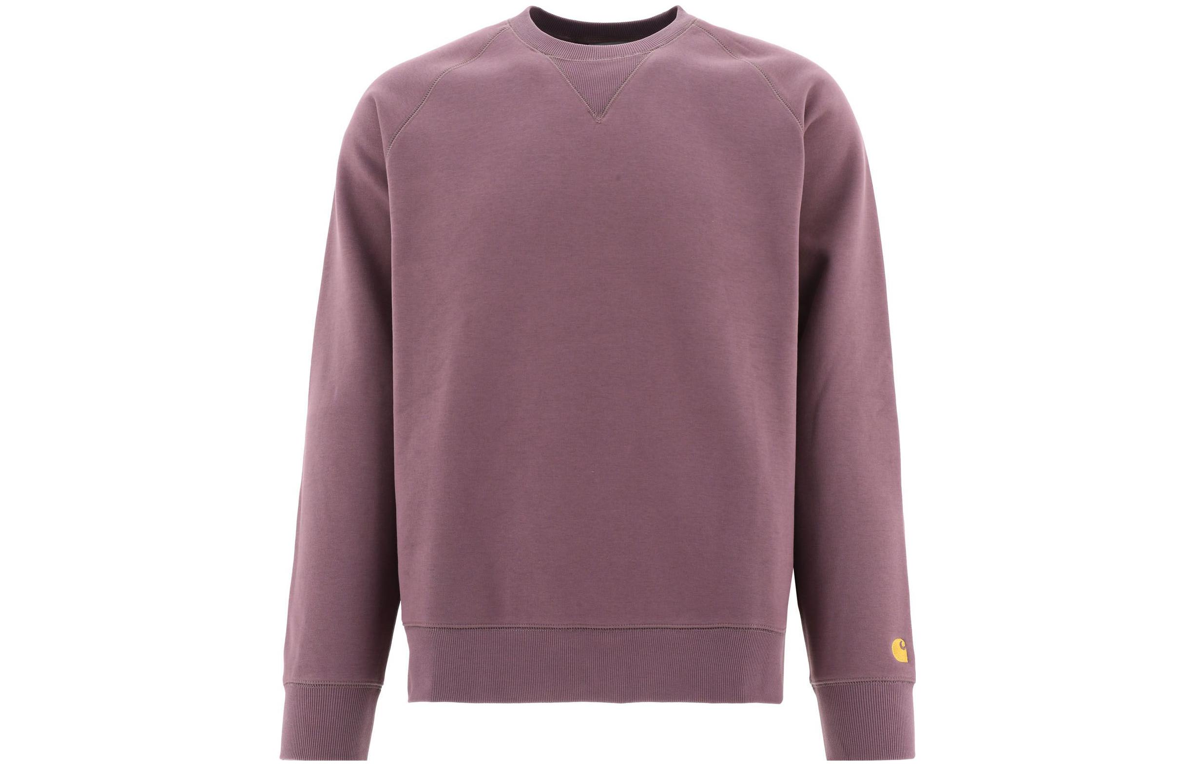 Carhartt WIP SS22 Solid Ribbed Crewneck Sweatshirt Purple Long Sleeve I0263830XVXX
