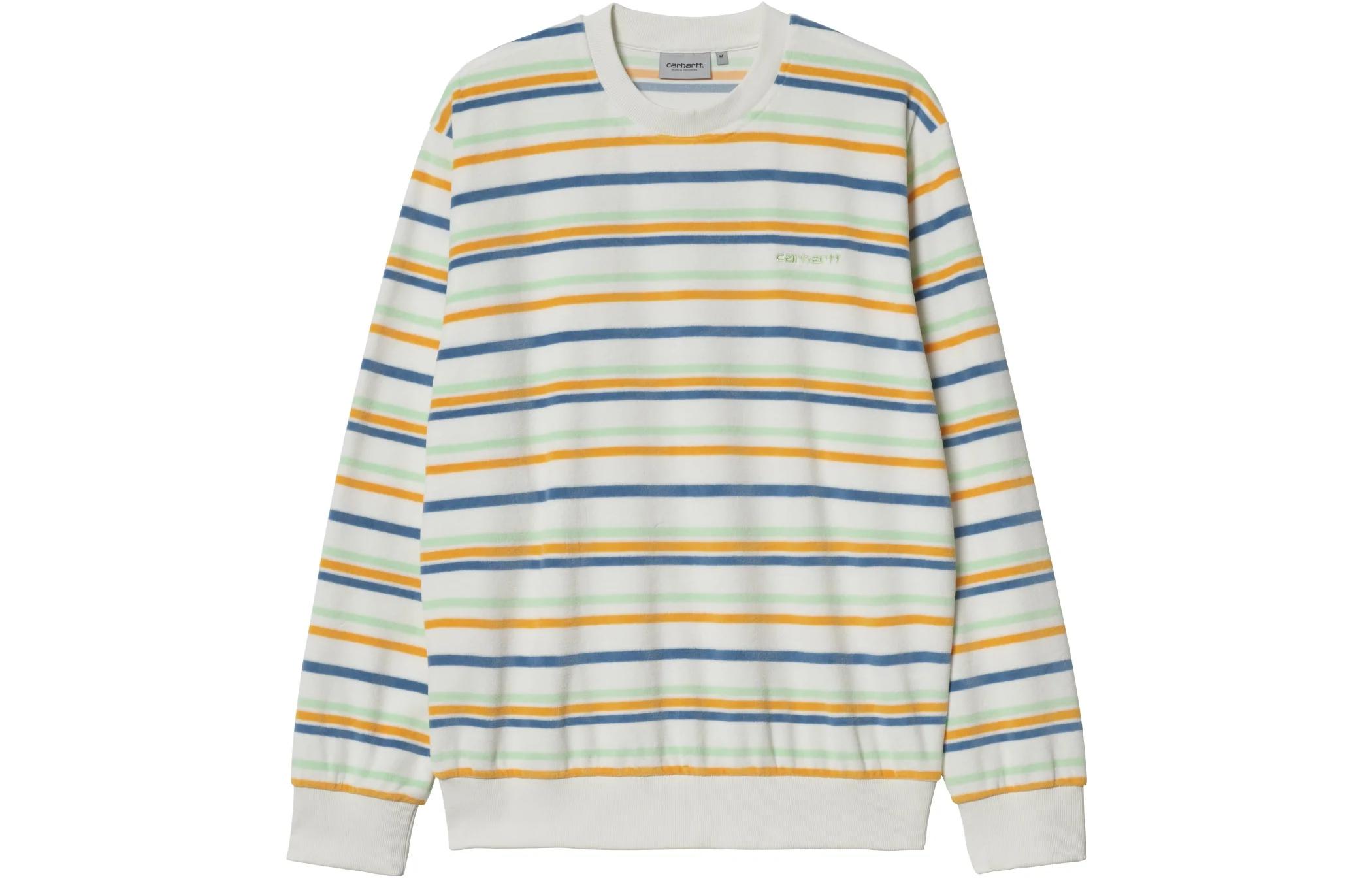 Carhartt WIP SS22 Striped Print Crewneck Sweatshirt White () I030075-0TE-XX