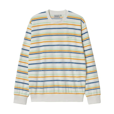 Carhartt WIP SS22 Striped Print Crewneck Sweatshirt White () I030075-0TE-XX