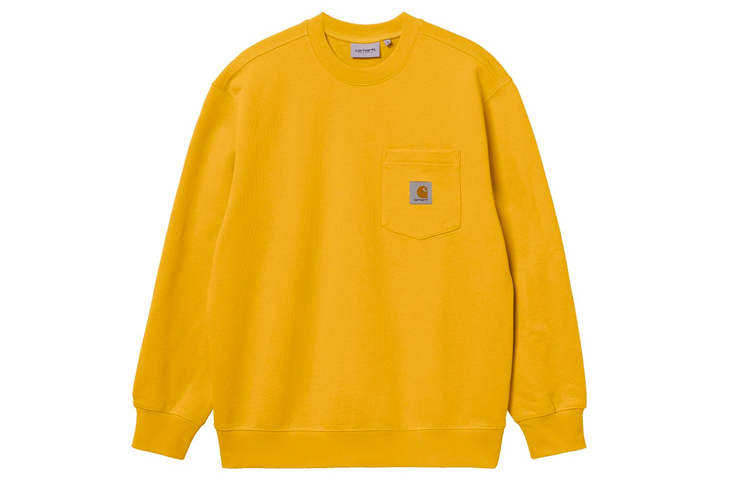 Carhartt WIP SS22 Yellow Pocket Crewneck Sweatshirt Pullover I027681-0NO-XX