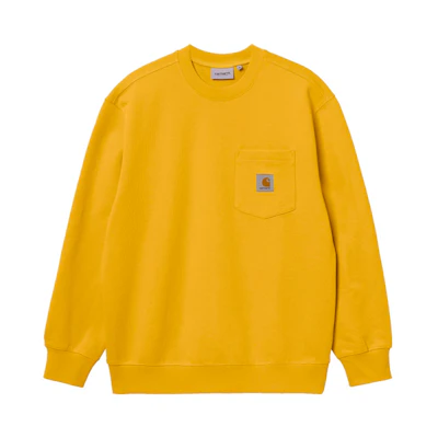 Carhartt WIP SS22 Yellow Pocket Crewneck Sweatshirt Pullover I027681-0NO-XX