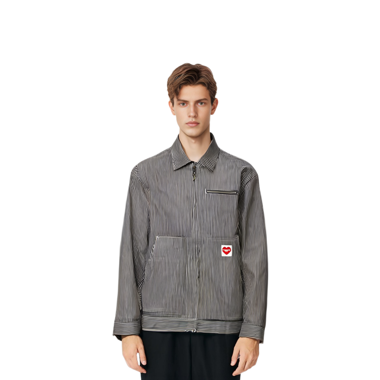 Lookbook Chaqueta Azul Rayas Relajada Multi-Bolsillos Carhartt WIP SS23. I032108-0CO-02