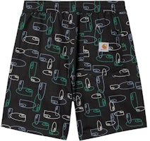 Carhartt WIP SS23 Logo Print Casual Shorts - Black CHXSPS231662K-BKX Carhartt WIP SS23 Logo Print Casual Shorts - Black CHXSPS231662K-BKX