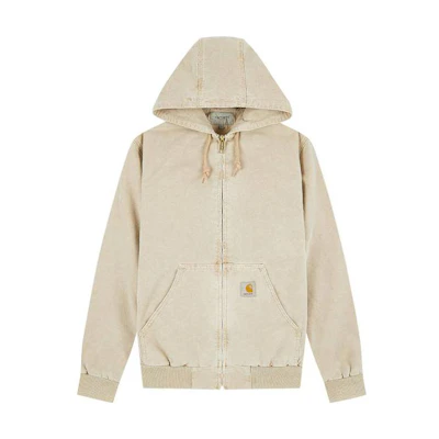 Carhartt WIP SS23 Active Jacket Washed Zip-Up Sweatshirt Unisex Khaki I031523-07