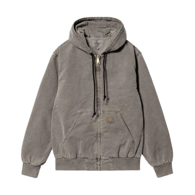 Carhartt WIP SS23 Active Washed Grey Zip-Up Hoodie Jacket Unisex. I031523-89