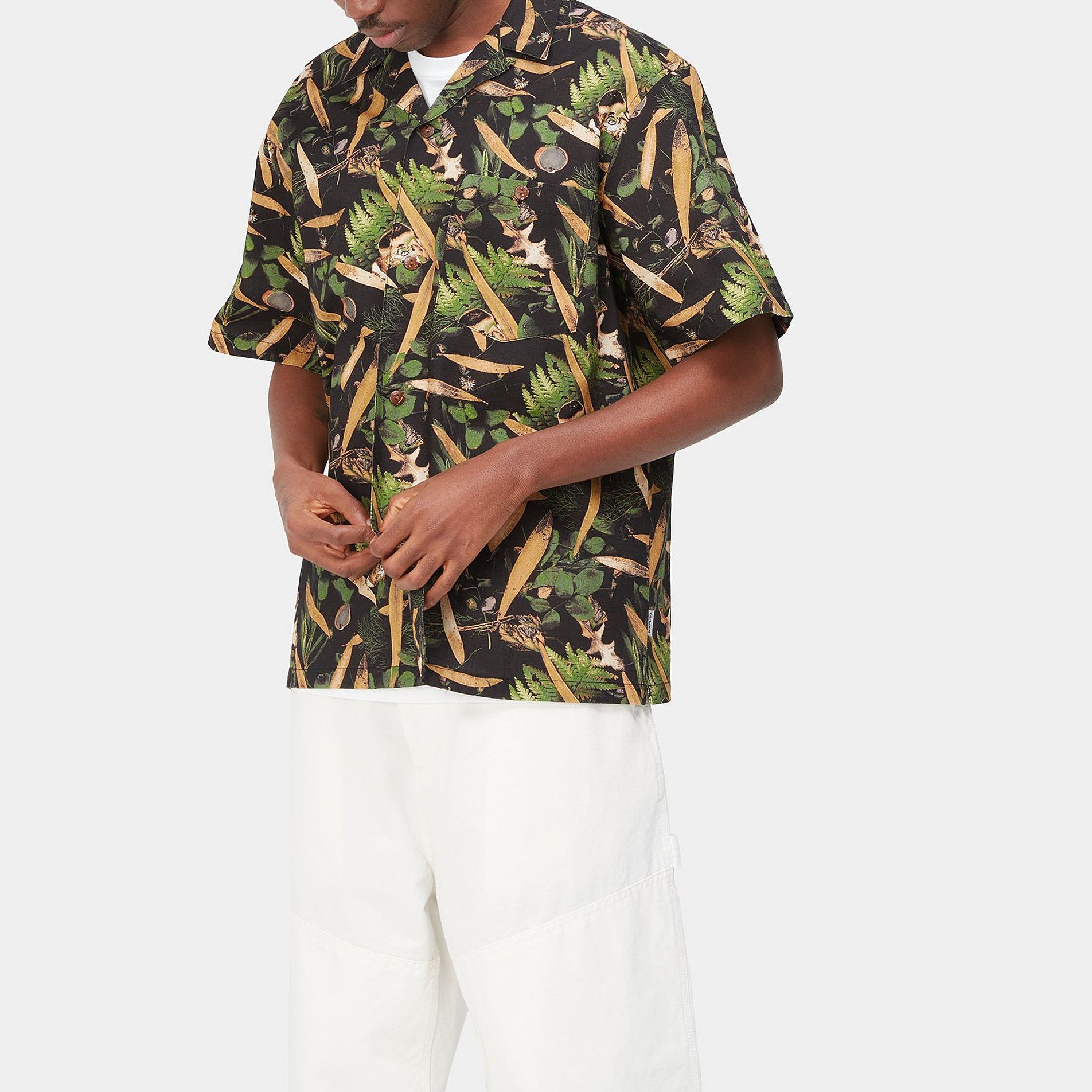 Shop Carhartt WIP SS23 All-Over Print Short Sleeve Shirt Black I031660-1HC-XX