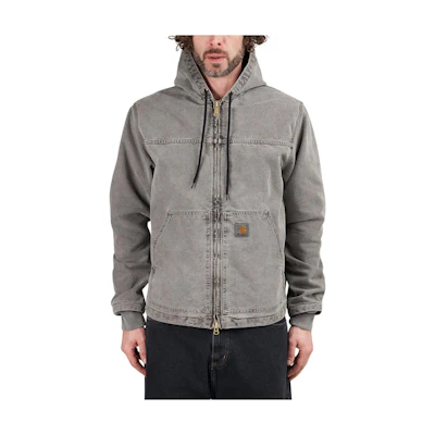 Carhartt WIP SS23 Arling Zip-Up Solid Color Hooded Jacket Men’s Gray I031389-89-FH